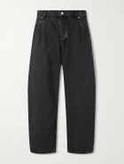 A Kind Of Guise - Straight-Leg Pleated Organic Jeans - Gray