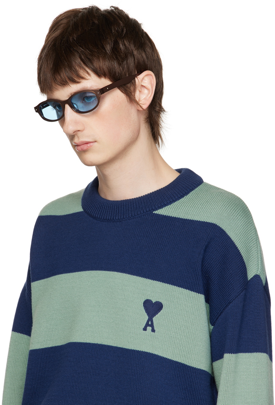 BONNIE CLYDE Brown & Blue Roller Coaster Sunglasses