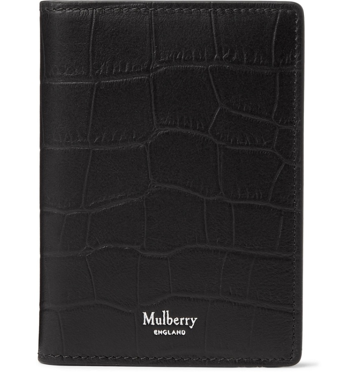 Photo: Mulberry - Croc-Effect Leather Bifold Cardholder - Black
