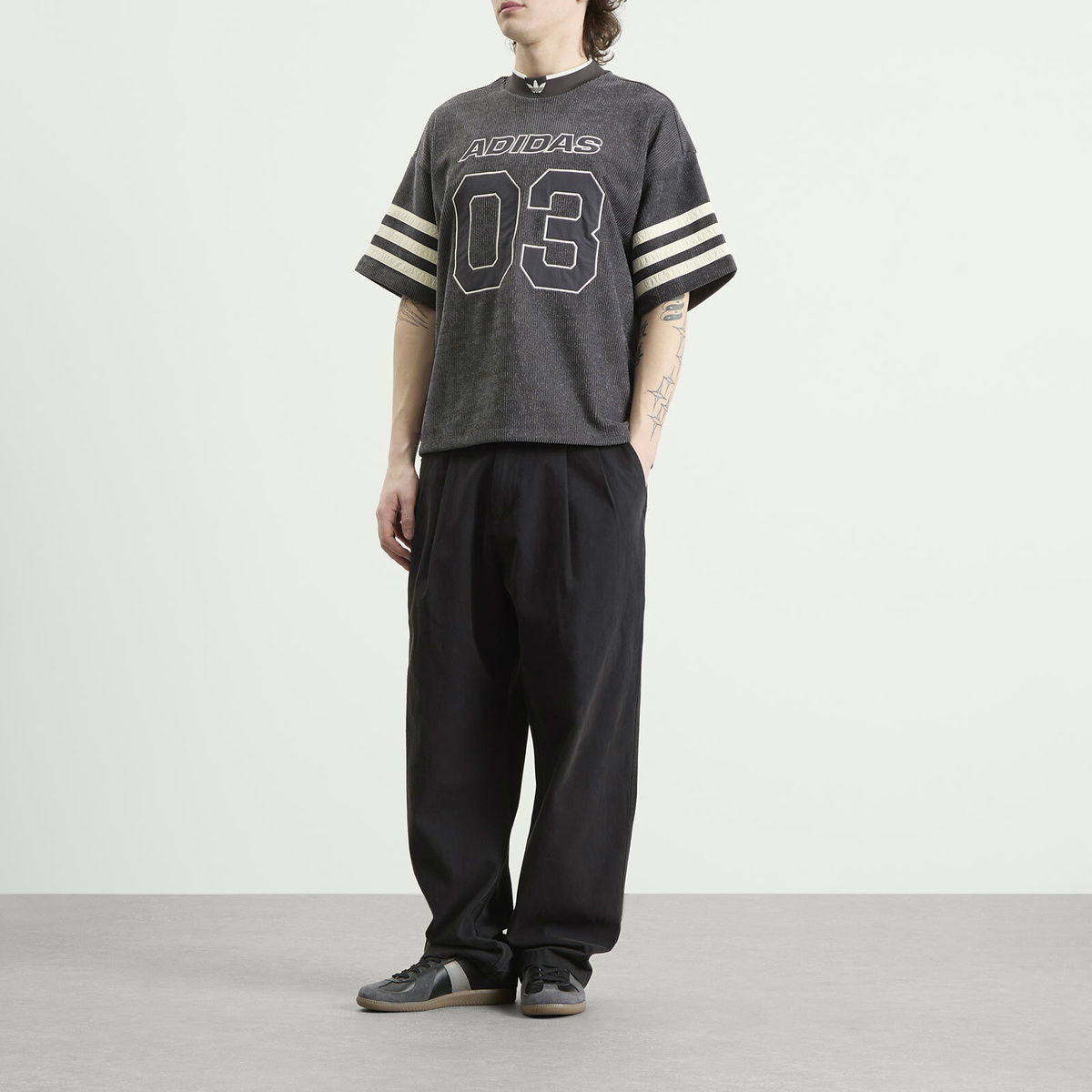 Adidas Men's Knit Firebird Jersey in Utility Black