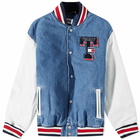 Tommy Jeans Men's Denim Letterman Jacket in Blue