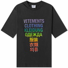 Vetements Men's Translation T-Shirt in Black/Rainbow