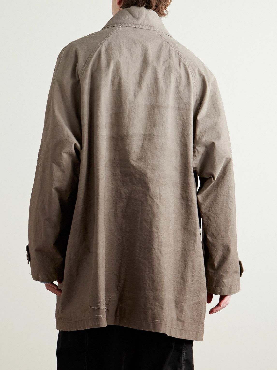 Balenciaga - Oversized Distressed Cotton-Ripstop Car Coat