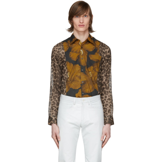 Photo: Dries Van Noten Multicolor Animal and Floral Print Shirt