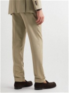 Saman Amel - Straight-Leg Pleated Wool-Twill Suit Trousers - Brown