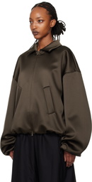 Fear of God ESSENTIALS Brown Satin Bomber Jacket