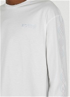 Long-Sleeved Monogram Logo T-Shirt in White