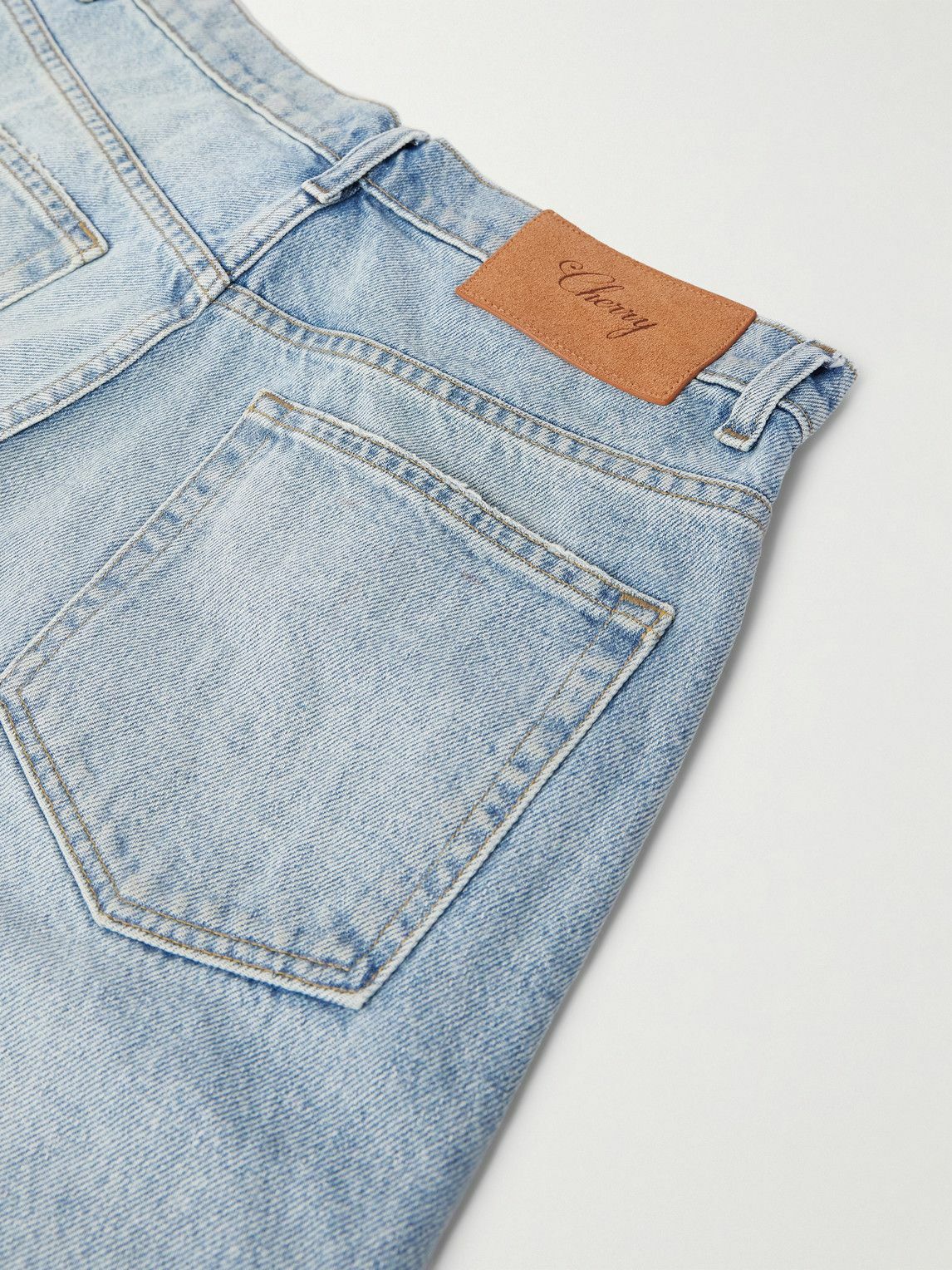 Cherry Los Angeles - Straight-Leg Denim Shorts - Blue
