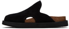 Y's Black Paneled Sandals