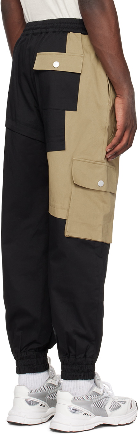 Feng Chen Wang Black & Khaki Paneled Cargo Pants