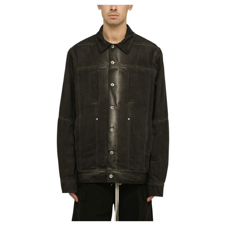 Photo: Rick Owens Black Washed-effect Denim Jacket
