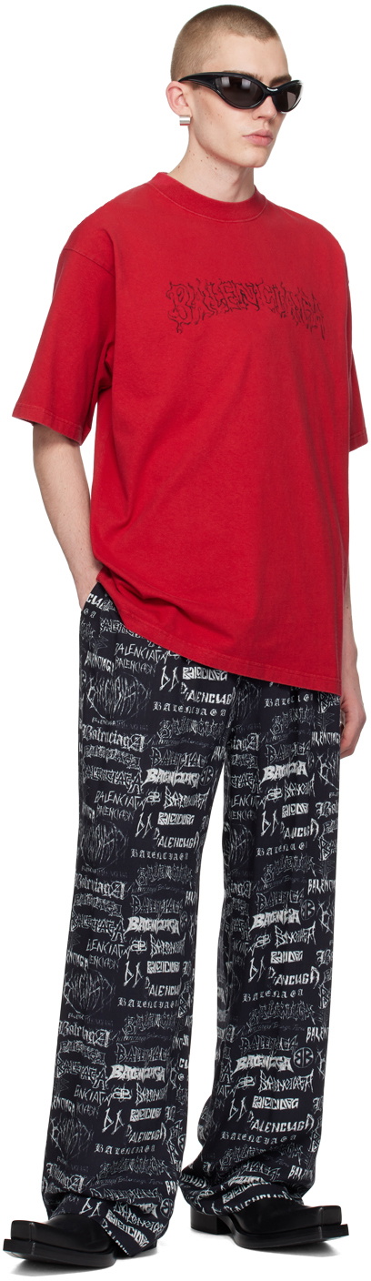 Balenciaga Red Printed T-Shirt Balenciaga