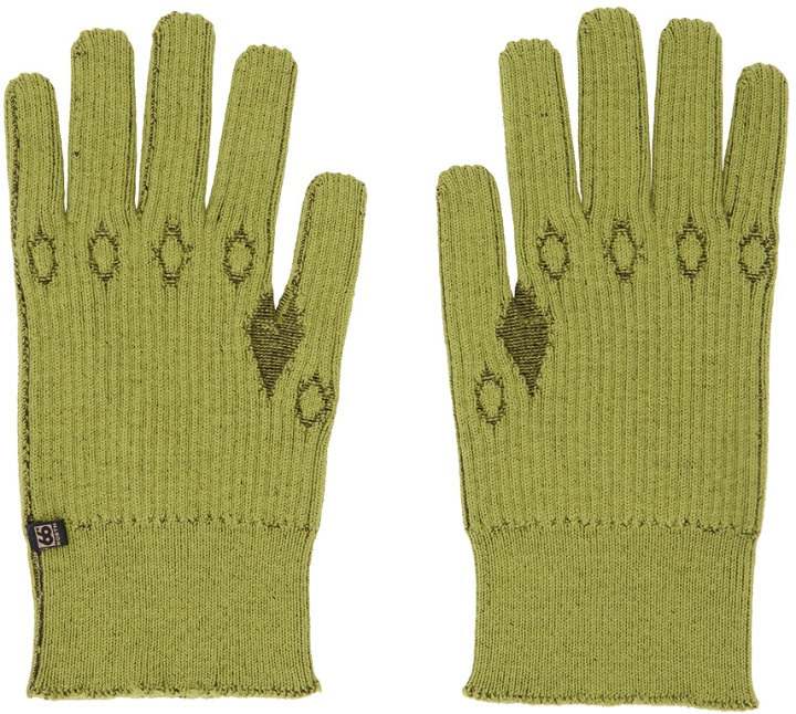 Photo: Charlie Constantinou SSENSE Exclusive Green Graphic Gloves