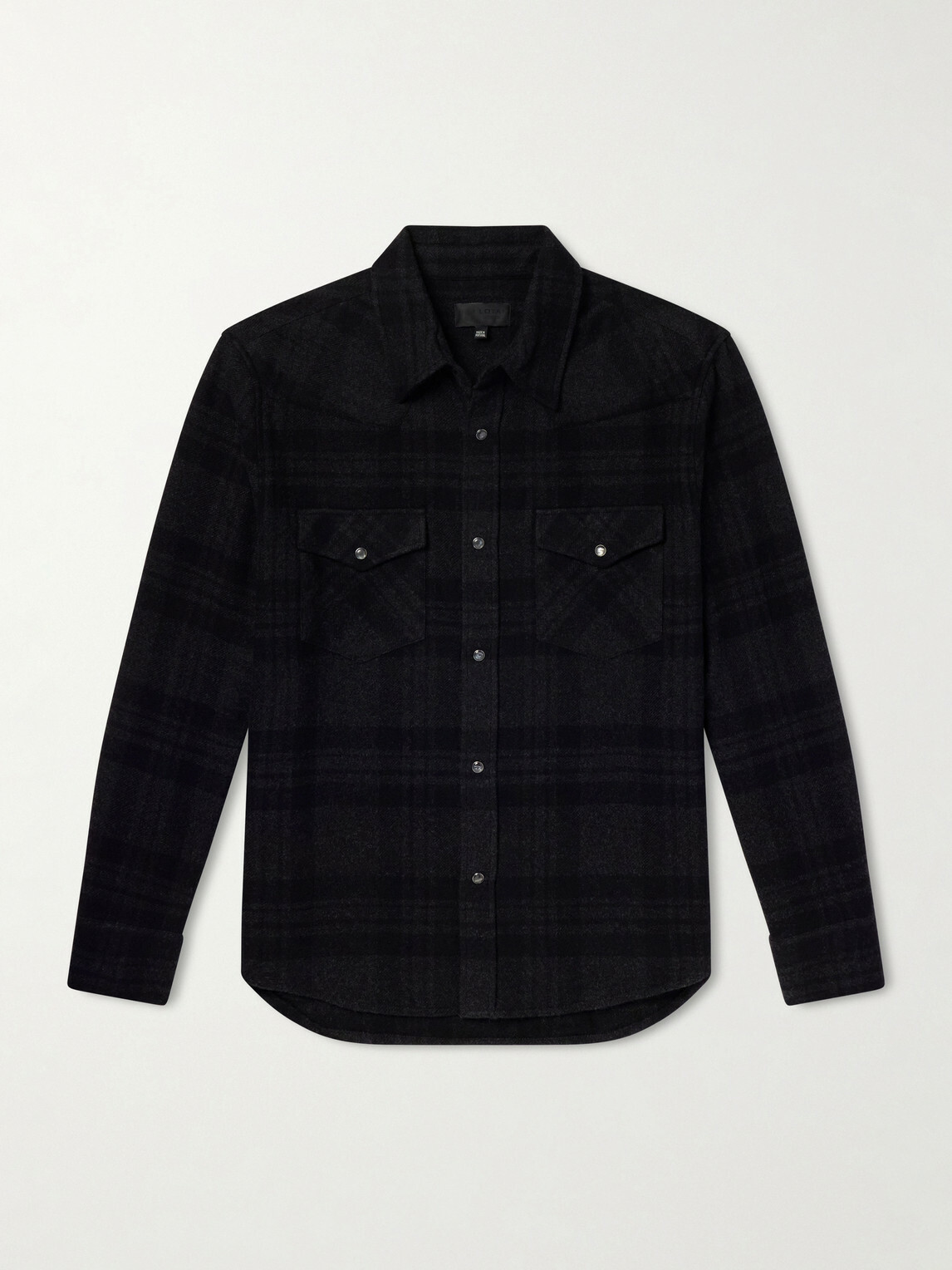 Nili Lotan - Travis Checked Cashmere Shirt - Black