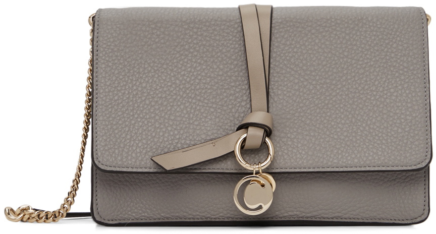 Chloé Grey Chain Alphabet Clutch Chloe