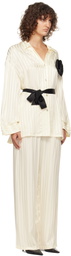 Sleeper Off-White Rose Oversized Satin Pyjama Set