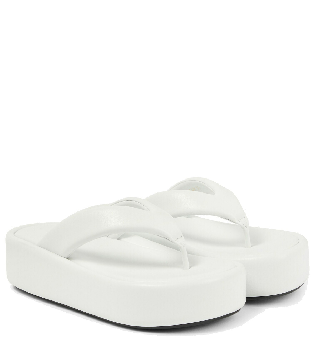 サンダル・ミュール Balenciaga White Leather City Slippers Balenciaga City Leather Triple-Band Slide Sandals - Bergdorf