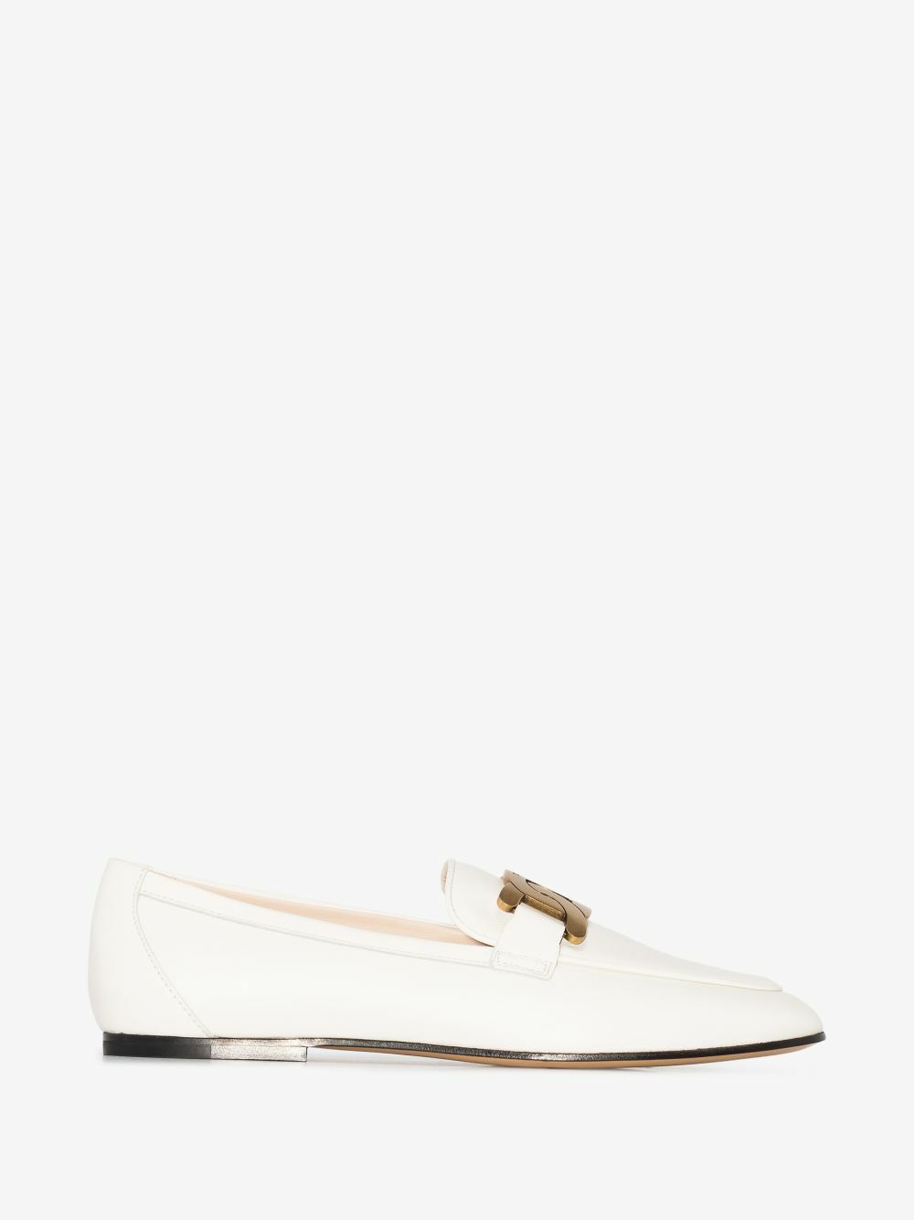 【TOD'S】White Leather Loafers Tod's White Kate Embellished Leather Loafers Tod's
