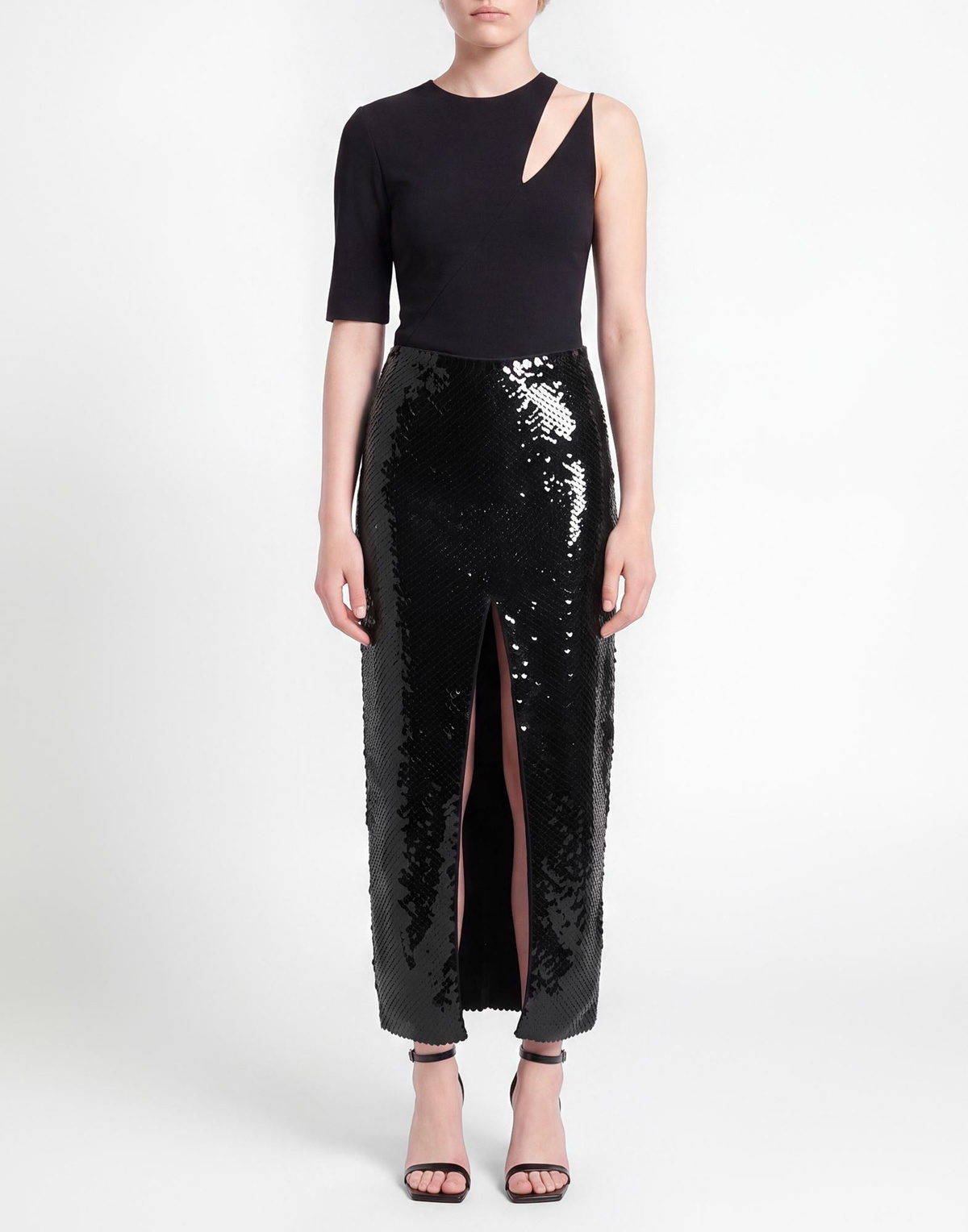 Mônot Womens Maxi skirt in Black
