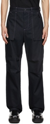 MSGM Black Logo Cargo Trousers