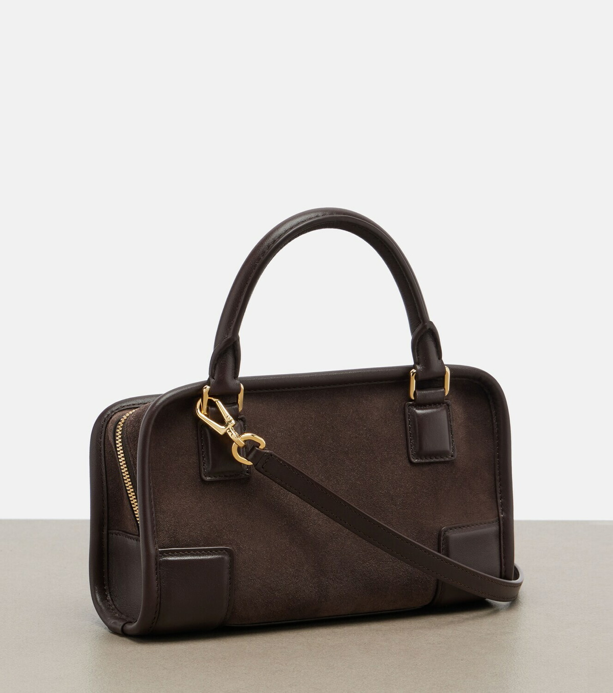 Loewe Amazona 180 Mini suede top-handle bag