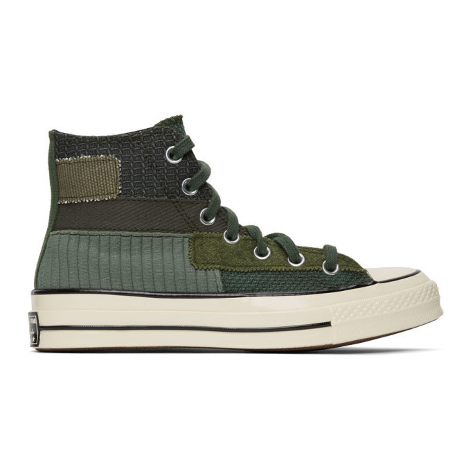 Photo: Converse Green Patchwork Chuck 70 High Sneakers