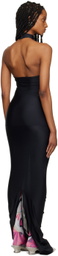 FAL-ASH Black Lasercut Maxi Dress