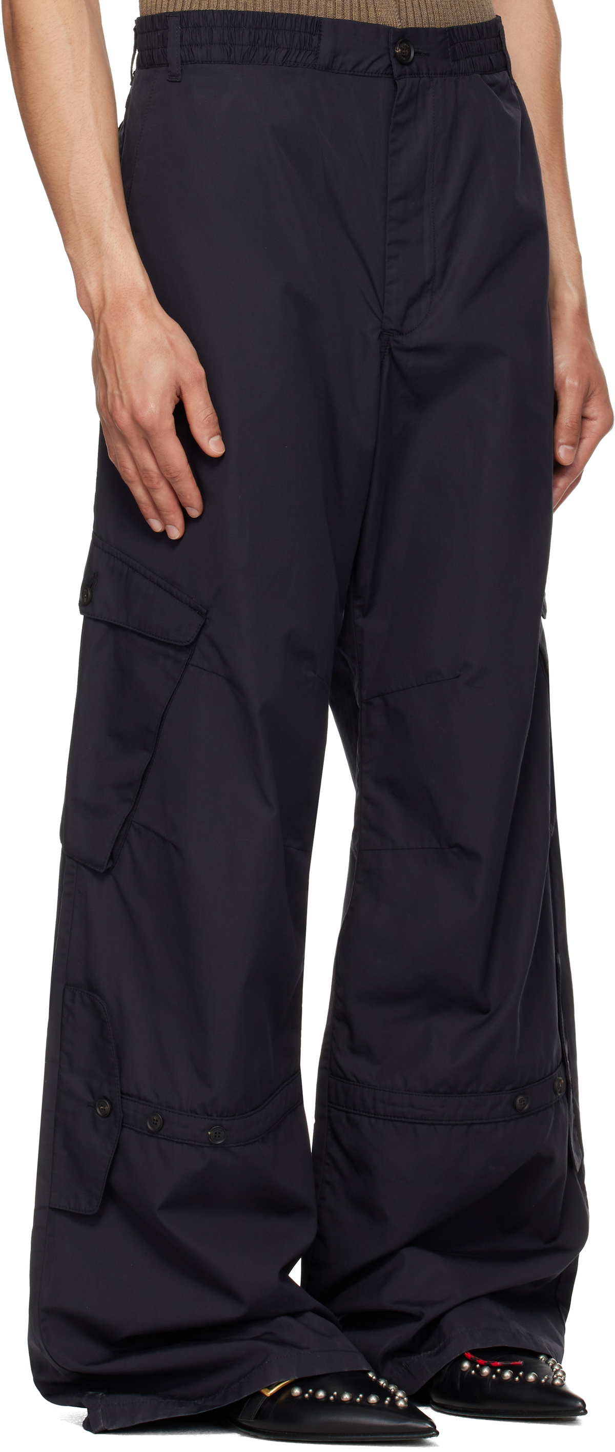 EGONlab Black Utility Pocket Light Cargo Pants