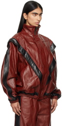 doublet Red & Black Track Leather Jacket