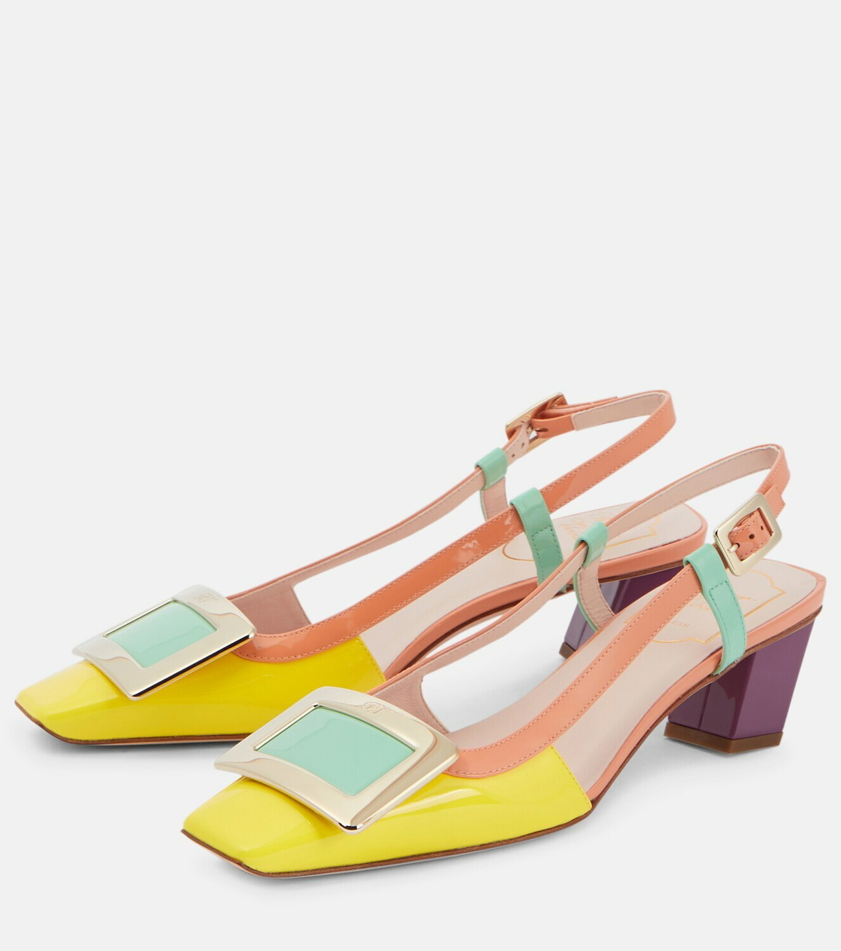 Roger Vivier Belle Vivier patent leather slingback pumps