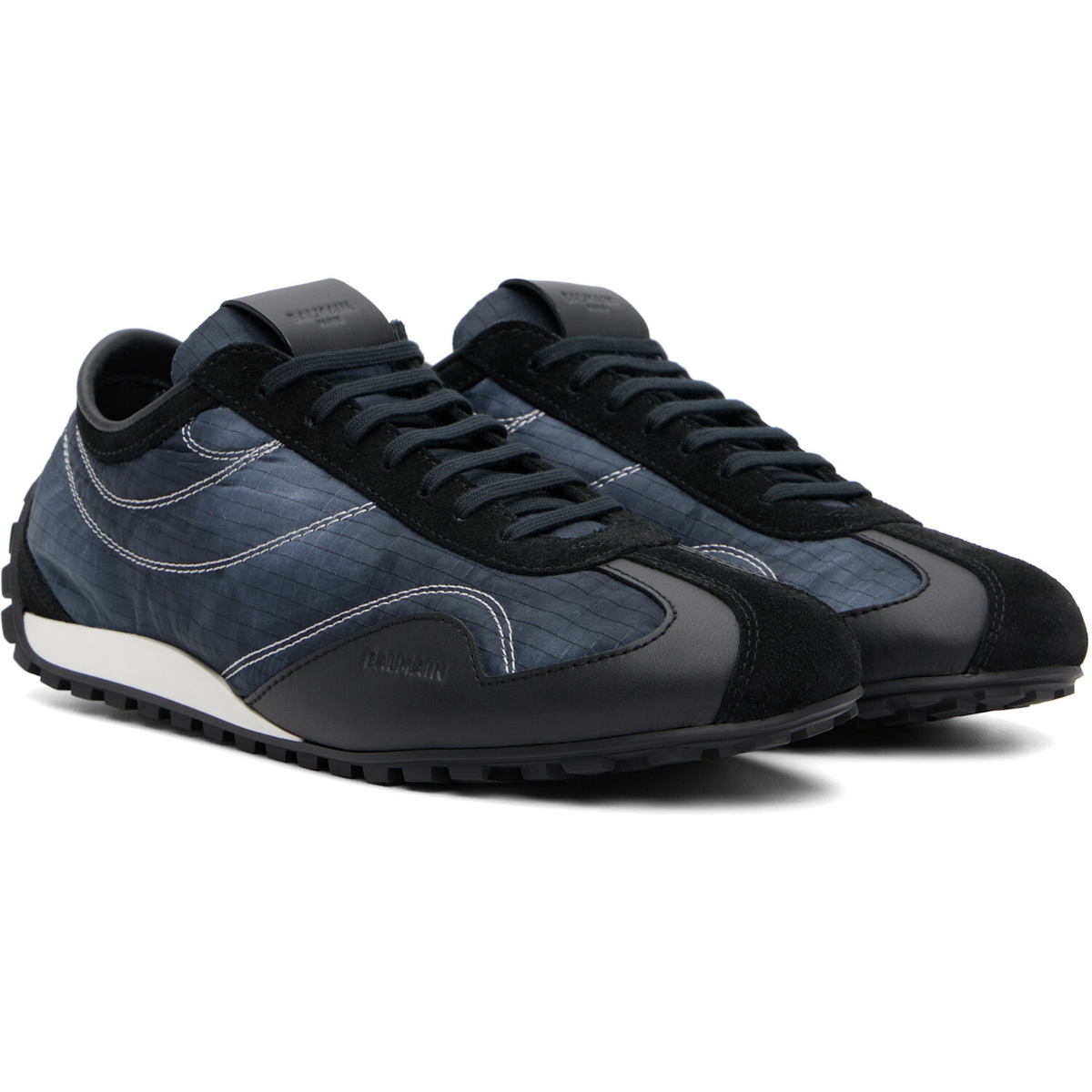 BALMAIN Black & Blue Racing Sneakers