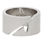 Fendi Silver Matte Mono Eye Ring