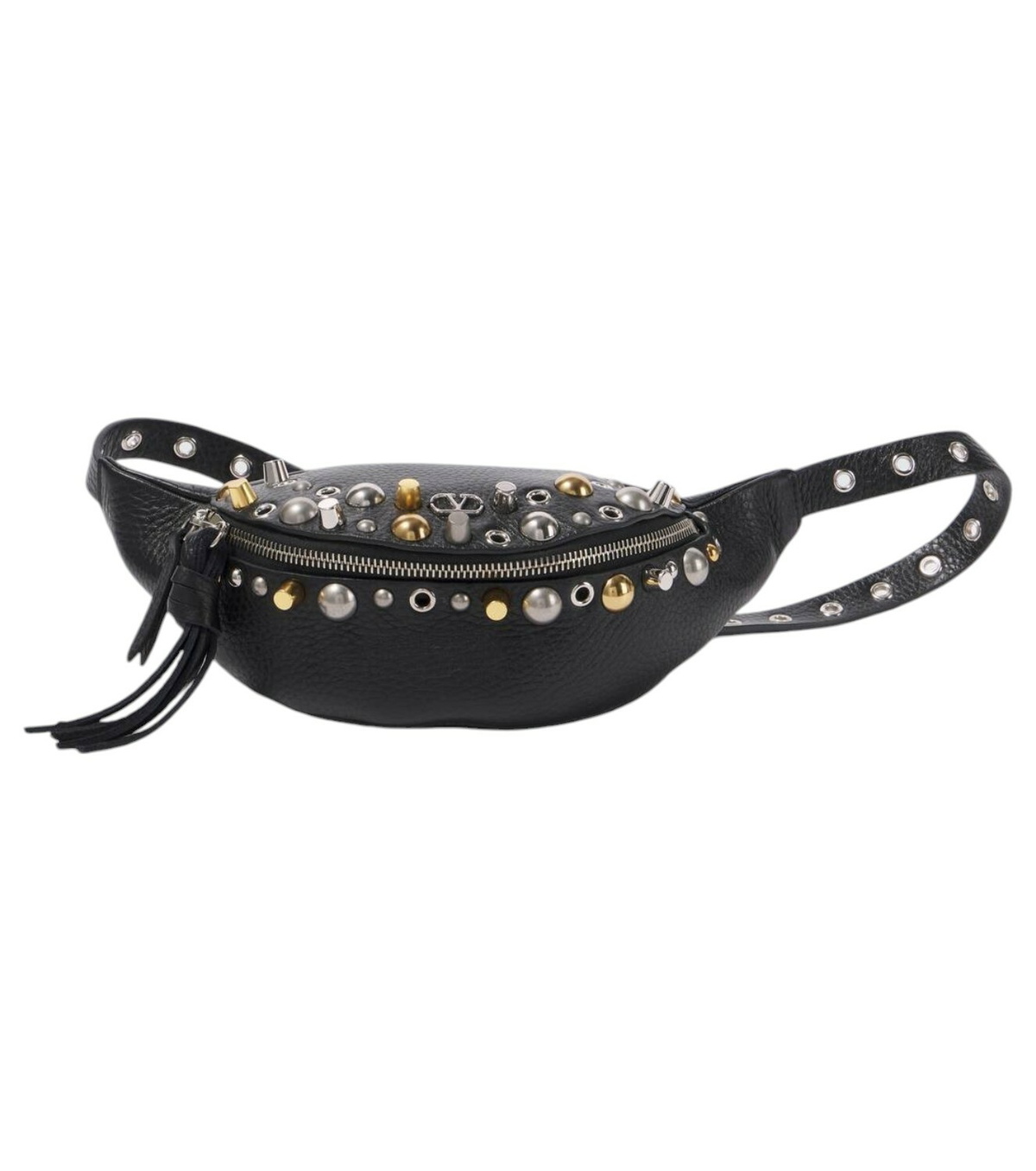 Nellcôte Studded Grainy Calfskin Belt Bag - Black