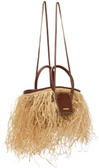 Jacquemus Beige & Brown Le Raphia 'Le Panier Soli Raphia' Bag