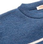 Armor Lux - Molene Slim-Fit Button-Embellished Striped Wool Sweater - Blue