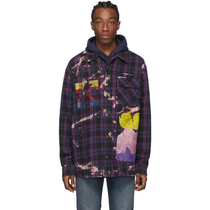 Photo: Off-White Purple Checked Flannel Shirt
