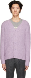 AMI Paris Purple Brushed Cardigan