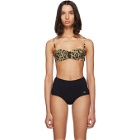 Dolce and Gabbana Tan Leopard Print Bikini Top