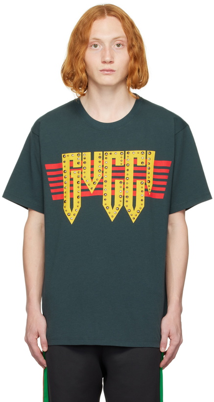 Photo: Gucci Gray Studded T-Shirt