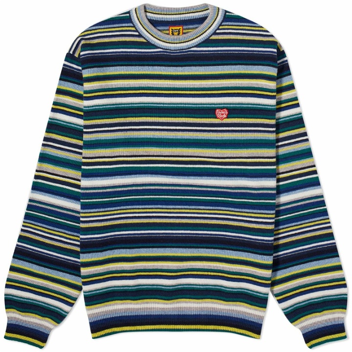 Photo: Human Made Men's Multi Striped Knit Sweater in Green