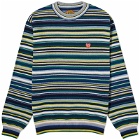 Human Made Men's Multi Striped Knit Sweater in Green