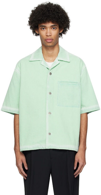 Photo: Solid Homme Green Button Denim Shirt