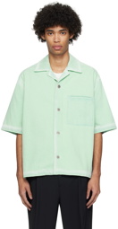 Solid Homme Green Button Denim Shirt