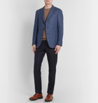Caruso - Unstructured Prince of Wales Checked Linen-Blend Blazer - Blue