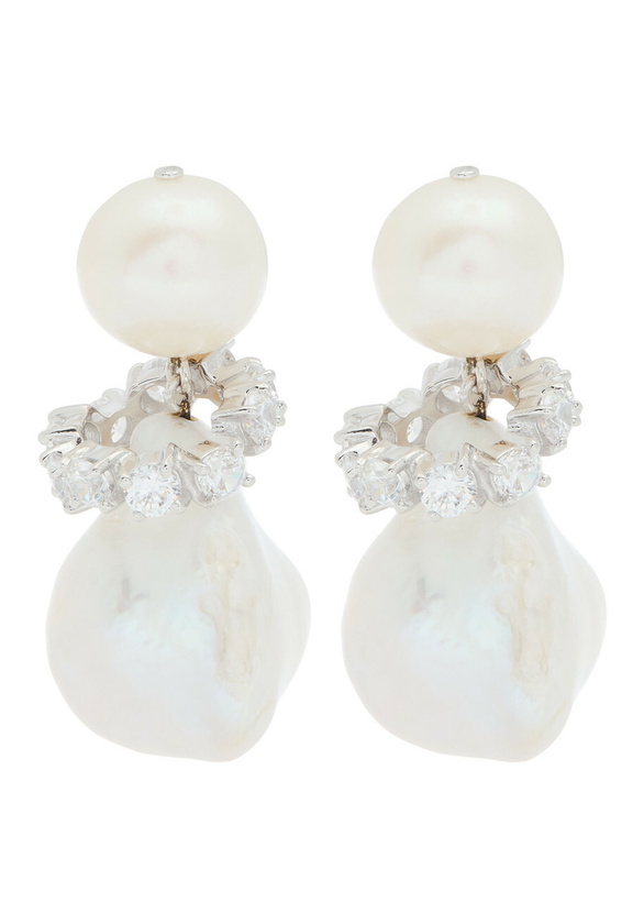 Photo: Completedworks Baroque Pearl-embellished Sterling Silver Drop Earrings - One Size