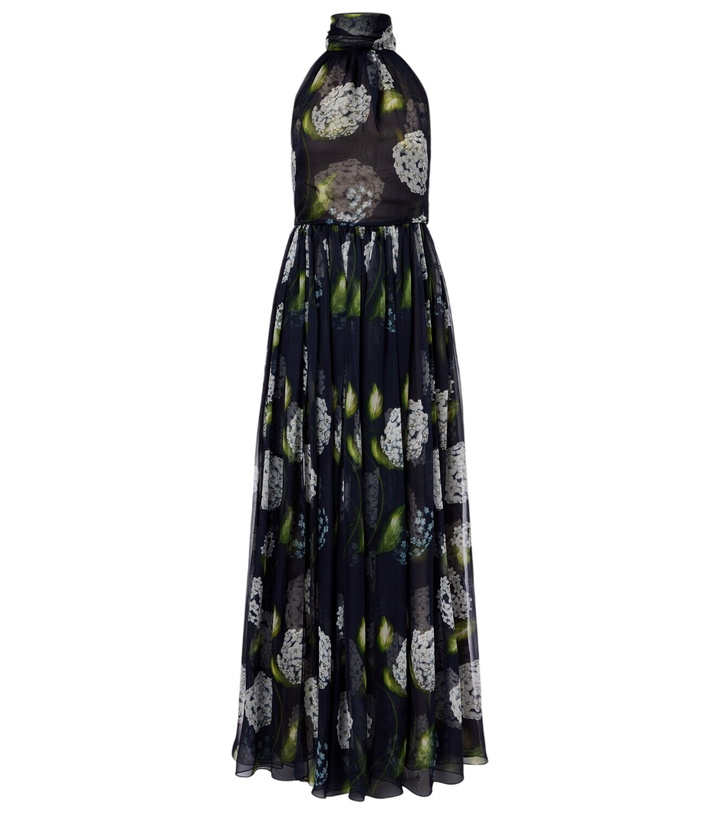 Oscar de la Renta Floral jersey maxi dress Oscar de la Renta Oscar de la Renta Floral jersey maxi dress Oscar de la Renta