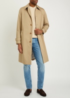 Lardini Belted Woven Trench Coat Beige