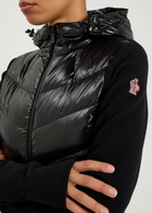 Moncler Logo-appliquéd Quilted Shell and Fleece Cardigan Black