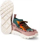 Valentino - Valentino Garavani Heroes Tribe 1 Leather-Trimmed Suede and Mesh Sneakers - Men - Pink