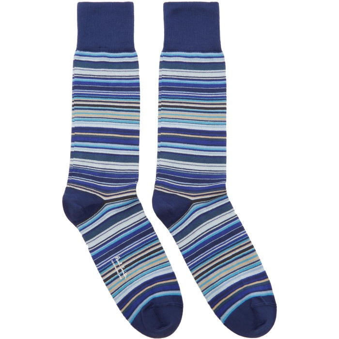 Photo: Paul Smith Navy Multi Stripe Socks